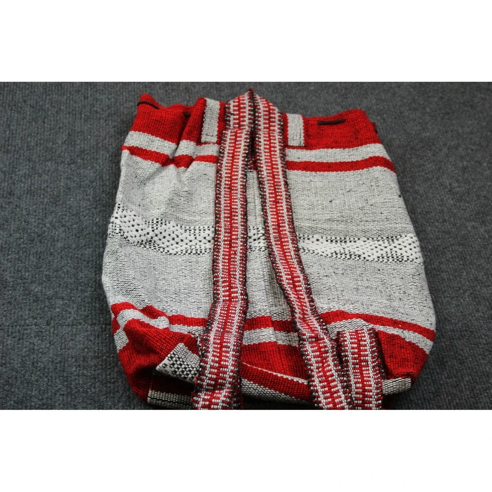 Alabama Crimson Tide Woven Baja Backpack Red Grey Striped Drawstring Sackpack